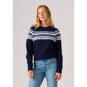 Levi's Blue Star Sapphire Lou Fairisle Crew Sweater Size S NWT